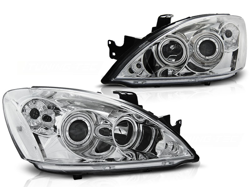 Frontlykter Mitsubishi Lancer 7 04-07 Angel Eyes Chrome - Bilde 2