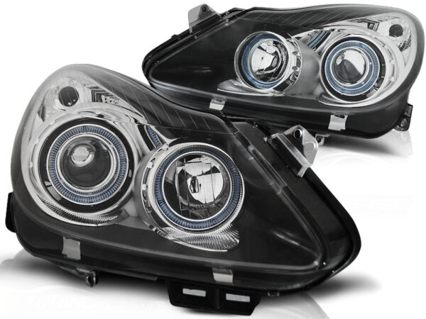 Frontlykter Opel Corsa D 04.06-11 Angel Eyes Svart – uten AFS – bilde 2 av 2