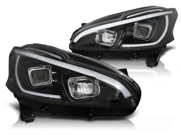 Frontlykter Peugeot 208 12-15 Tube Lights Svart – bilde 2 av 2