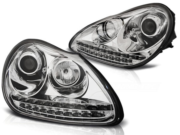 Frontlykter Porsche Cayenne 02-06 Xenon Daylight Krom – bilde 2 av 2