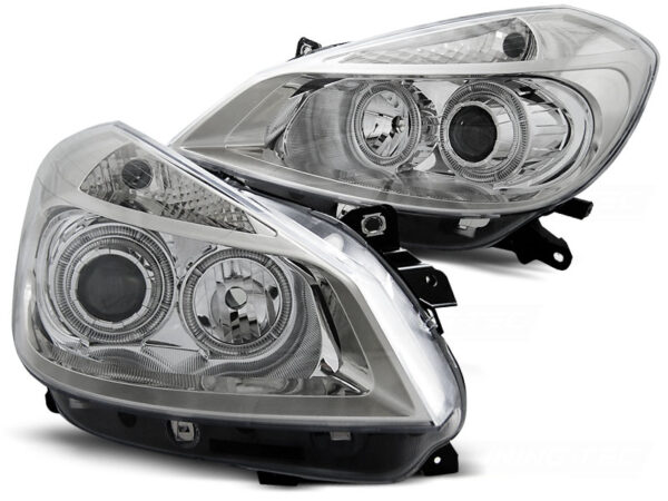 Frontlykter Renault Clio 3 05-09 Krom Angel Eyes – bilde 2 av 2