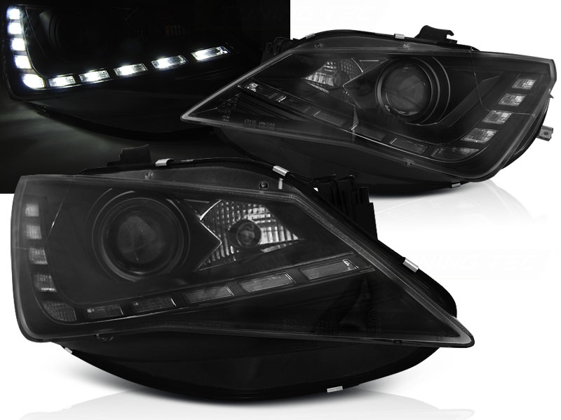 Frontlykter Seat Seat Ibiza 6J 12-15 True Drl Black
