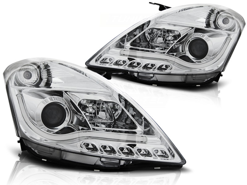 Frontlykter Suzuki Swift 10-16 Tube Light Chrome - Bilde 2