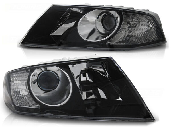 Frontlykter Skoda Octavia 04-08 Svart