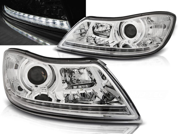 Frontlykter Skoda Octavia 09-12 Daylight Krom – bilde 1 av 2