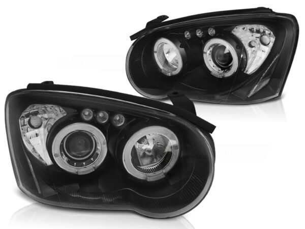 Frontlykter Subaru Impreza II Gd Gg 03-05 Angel Eyes Svart – bilde 2 av 2