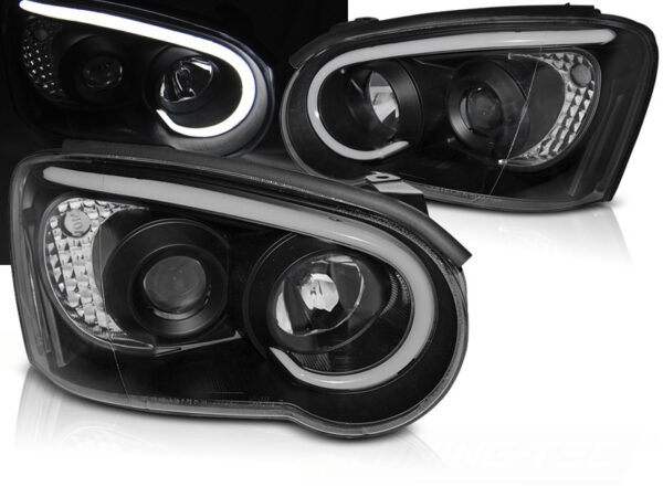 Frontlykter Subaru Impreza II Gd Gg 03-05 Tube Lights Svart – bilde 1 av 2