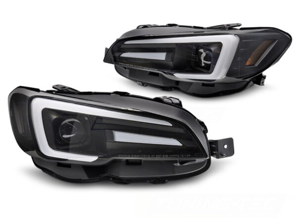Frontlykter Subaru WRX 14-22 LED DRL Svart – for halogen – bilde 2 av 2
