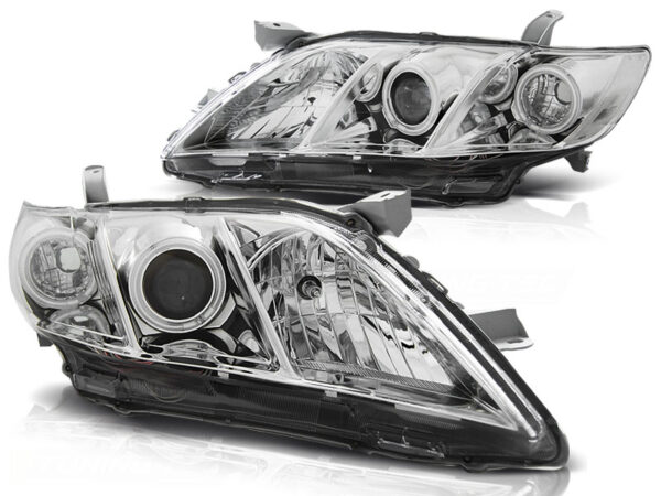 Frontlykter Toyota Camry 6 Xv40 06-09 Angel Eyes Krom – bilde 2 av 2