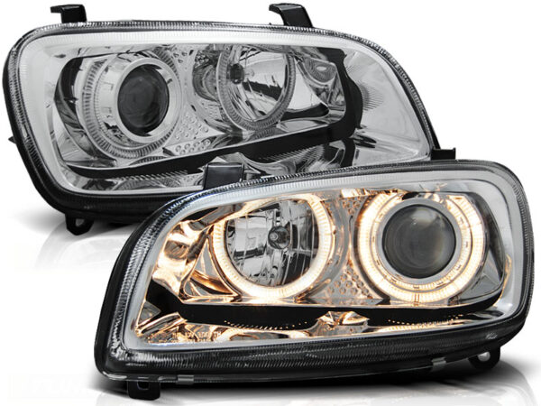 Frontlykter Toyota Rav4 06.94-06.00 Angel Eyes Krom – bilde 2 av 2