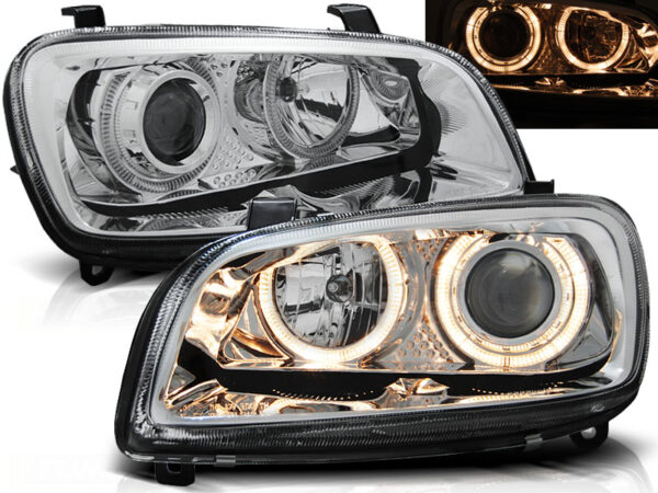 Frontlykter Toyota Rav4 06.94-06.00 Angel Eyes Krom – bilde 1 av 2