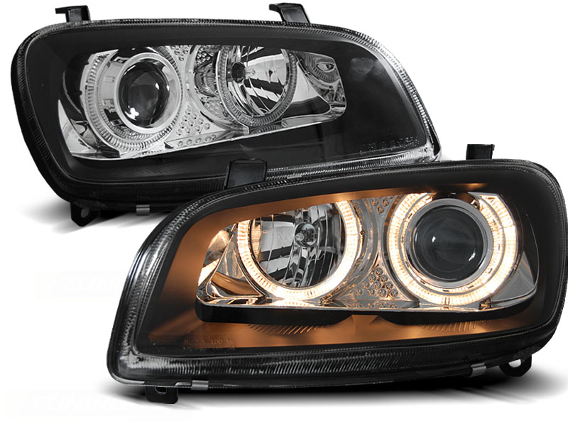 Frontlykter Toyota Rav4 06.94-06.00 Angel Eyes Svart - Bilde 2