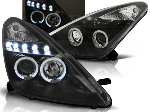 Frontlykter Toyota Celica T230 99-05 Angel Eyes Svart – bilde 1 av 2