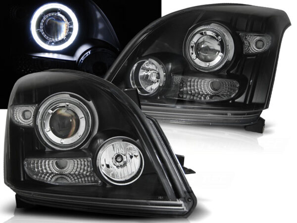 Frontlykter Toyota Land Cruiser 120 03-09 Angel Eyes Svart CCFL – bilde 1 av 2