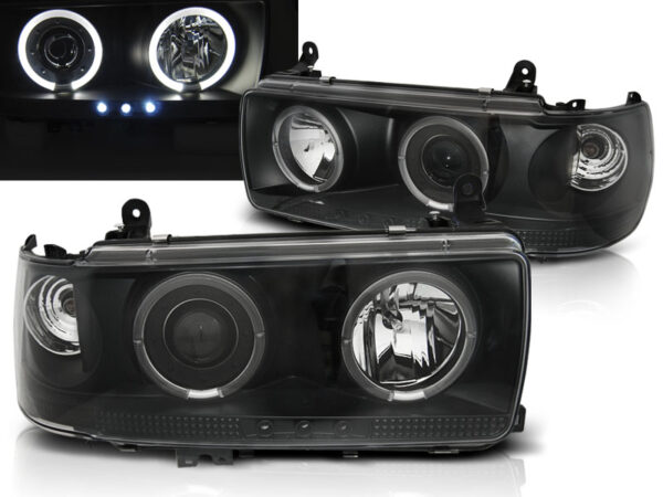 Frontlykter Toyota Land Cruiser Fj 80 90-97 Svart – bilde 1 av 2