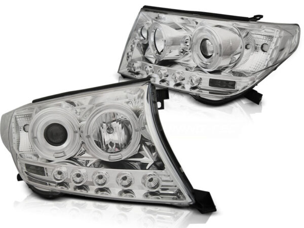 Frontlykter Toyota Land Cruiser Fj200 07-12 Angel Eyes Krom – bilde 2 av 2