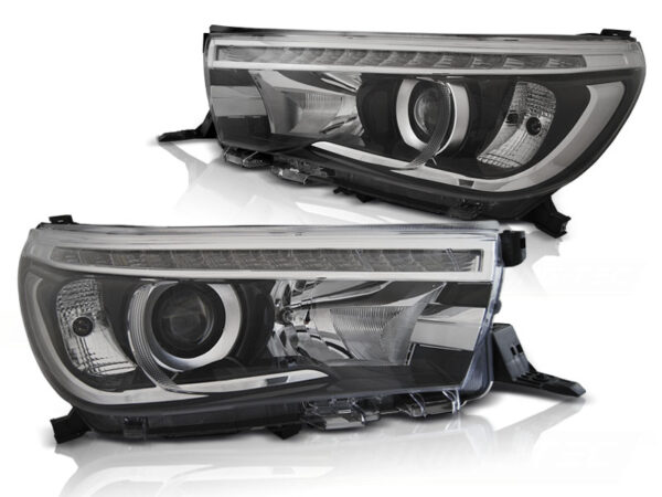 Frontlykter Toyota Hilux 16- LED Projector TRU DRL Svart – bilde 2 av 2