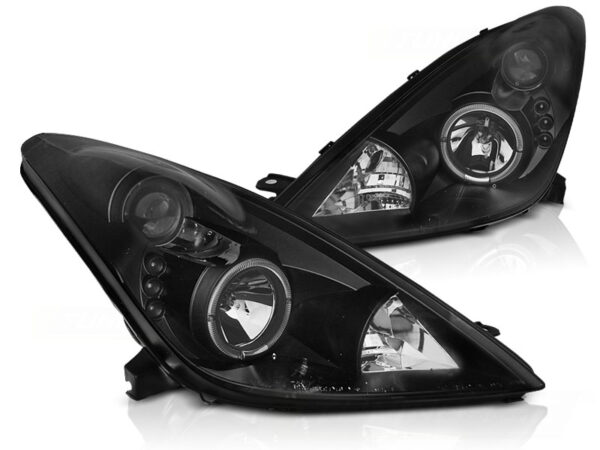Frontlykter Toyota Celica T230 99-05 Angel Eyes Svart – bilde 2 av 2