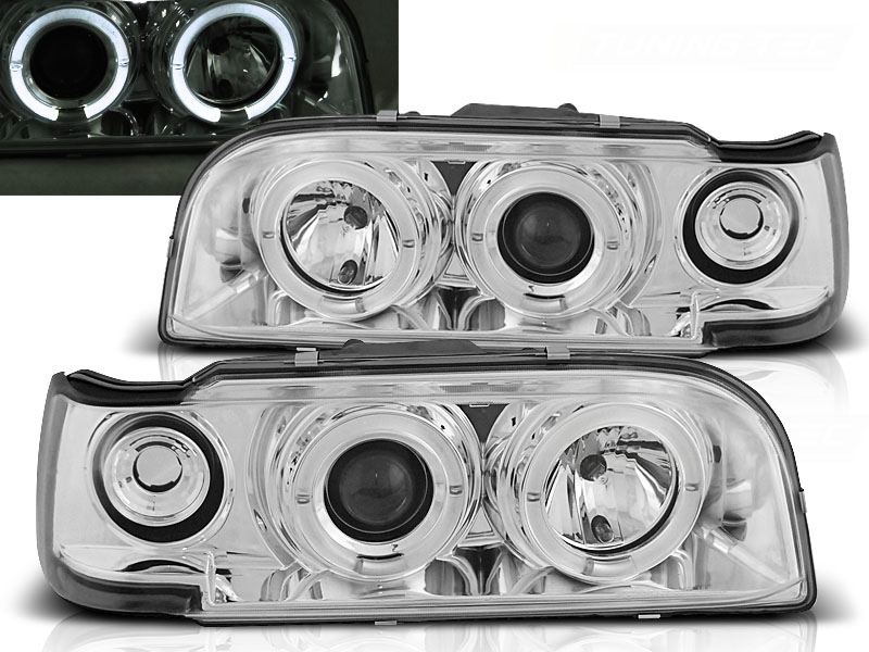 Frontlykter Volvo 850 92-12.96 Angel Eyes Chrome