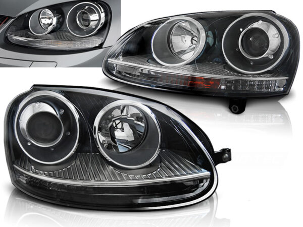 Frontlykter VW Golf 5 10.03-09 Sport Svart – bilde 1 av 2