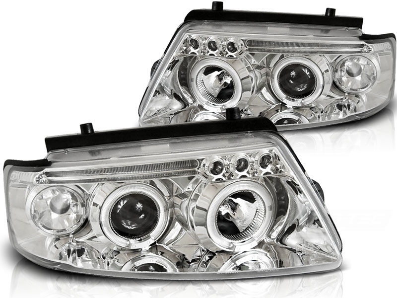 Frontlykter VW Passat B5 3B 11.96-08.00 Angel Eyes Chrome - Bilde 2