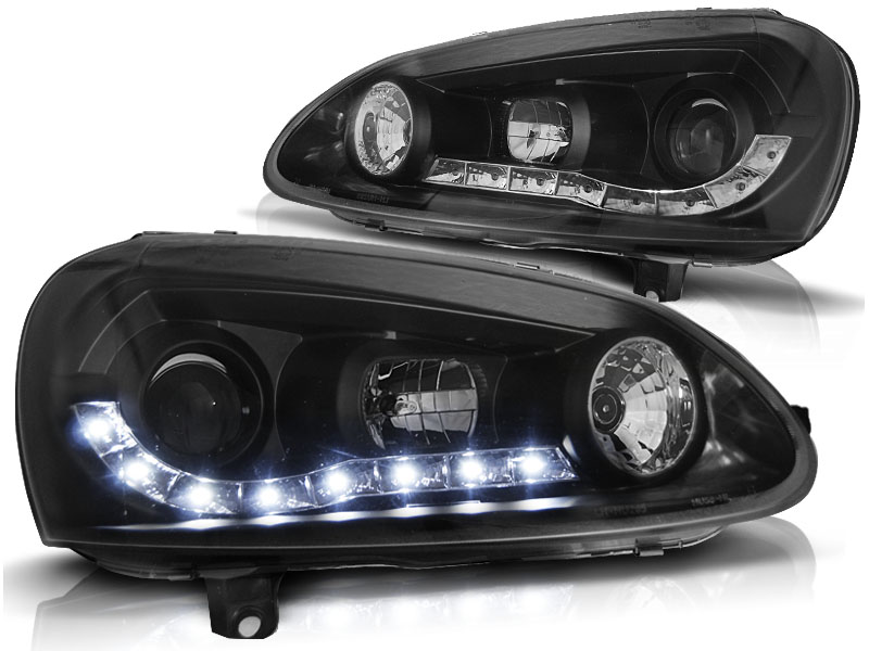 Frontlykter VW Golf 5 Daylight Svart - Bilde 2