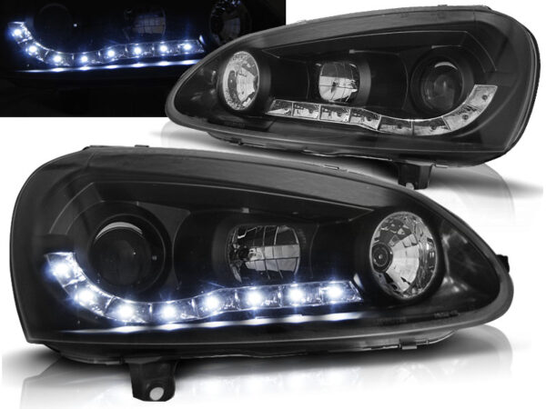 Frontlykter VW Golf 5 Daylight Svart – bilde 1 av 2
