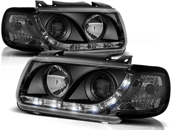 Frontlykter VW Polo 6N 10.94-09.99 Hatchback Daylight Svart