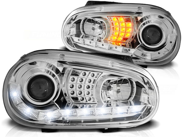 Frontlykter VW Golf 4 09.97-09.03 Daylight Krom