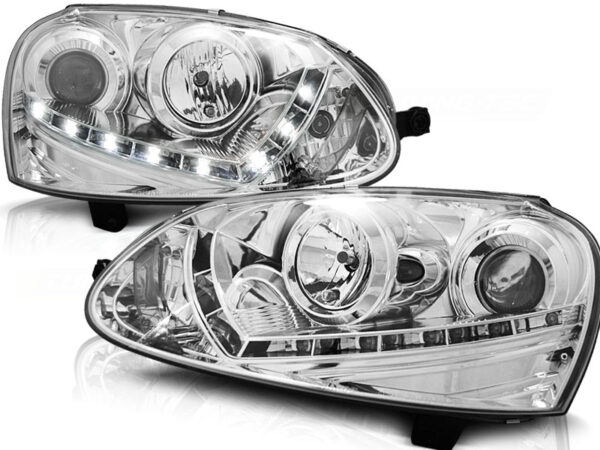 Frontlykter VW Golf 5 03-08 Daylight Krom