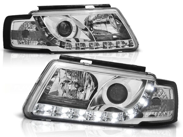 Frontlykter VW Passat B5 3B 11.96-08.00 TRU DRL Krom – bilde 2 av 2