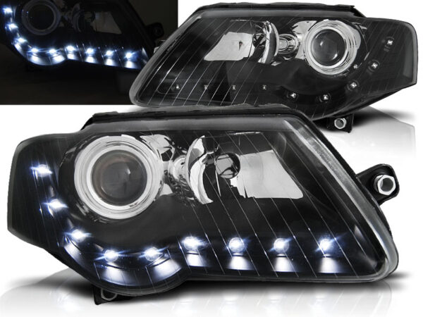 Frontlykter VW Passat B6 3C 03.05-10 Daylight Svart – bilde 1 av 2