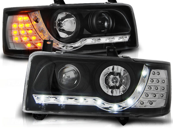 Frontlykter VW T4 90-03.03 Transporter Daylight Svart