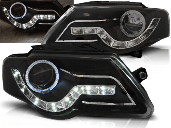 Frontlykter VW Passat B6 3C 03.05-10 Daylight Svart – bilde 1 av 2