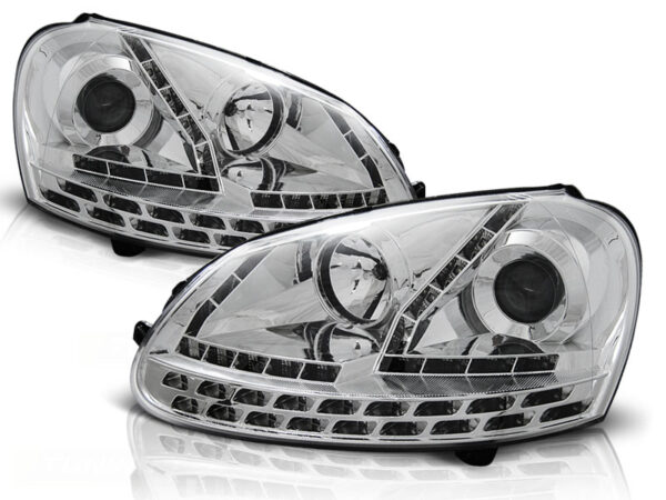 Frontlykter VW Golf 5 03-08 Daylight Krom – bilde 2 av 2