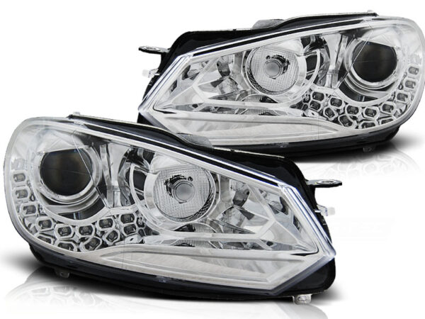 Frontlykter VW Golf 6 10.08-12 TRU DRL Krom – bilde 2 av 2