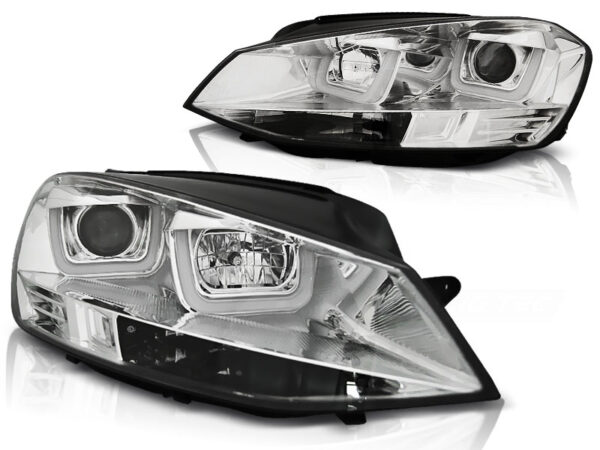 Frontlykter VW Golf 7 11.12-17 U-LED Light Krom – bilde 2 av 2