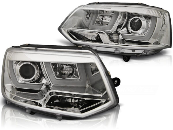 Frontlykter VW T5 2010-2015 U-LED Light Krom – bilde 2 av 2