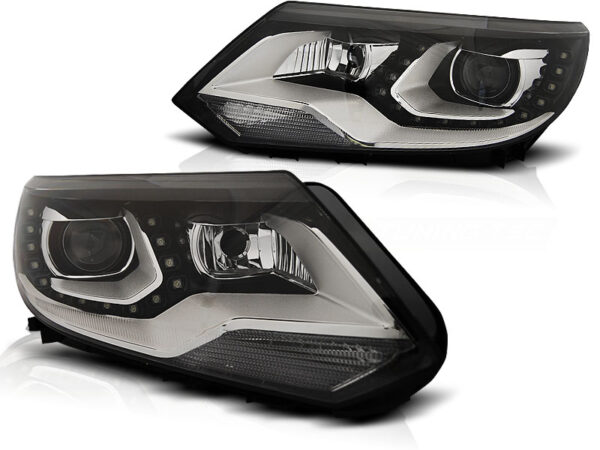 Frontlykter VW Tiguan 2011-12.2015 TRU DRL Svart – bilde 2 av 2
