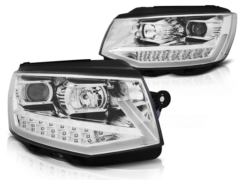 Frontlykter VW T6 15- Chrome Tube Light Led Drl - Bilde 2