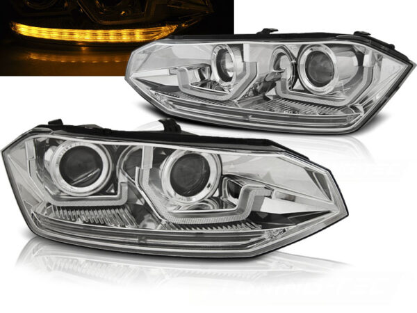 Frontlykter VW Polo VI 2G 17-21 SEQ LED Krom – bilde 1 av 2
