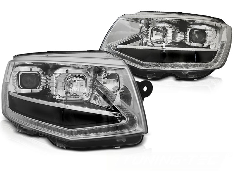 Frontlykter VW T6 15-19 Tube Light Chrome Drl Seq - Bilde 2