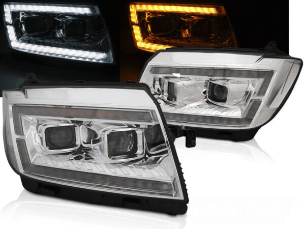 Frontlykter VW Crafter II 17- Tube Lights Krom DRL SEQ – bilde 1 av 2