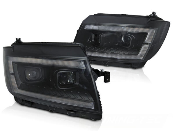 Frontlykter VW Crafter II 17- Tube Lights Svart DRL SEQ – bilde 2 av 2