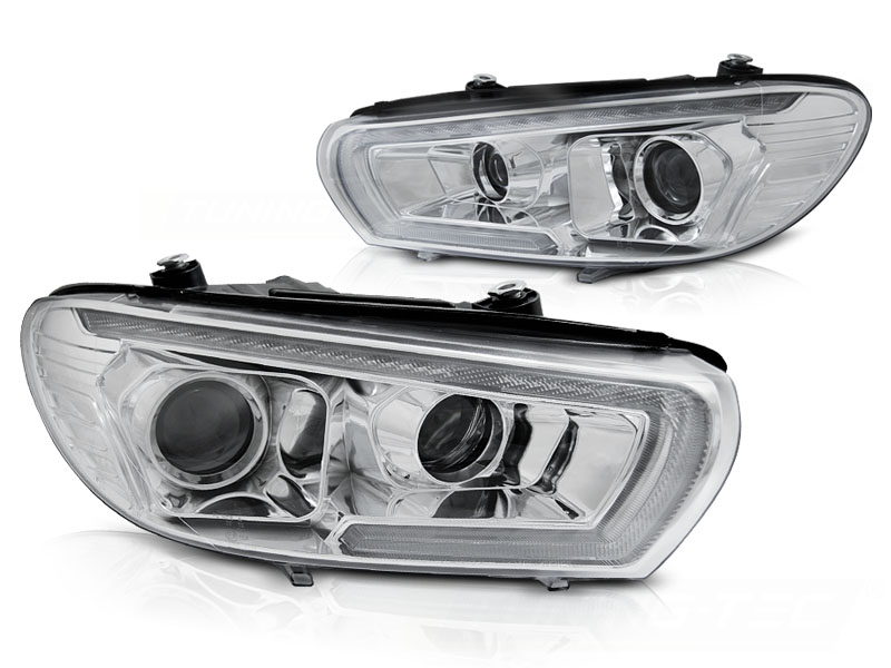 Frontlykter VW Scirocco 08-04.14 Tube Seq Led Chrome - Bilde 2