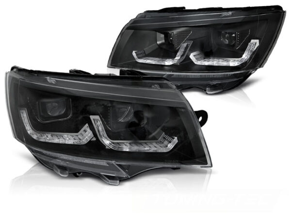 Frontlykter VW T6.1 20- Tube Lights Svart DRL SEQ – for halogen – bilde 2 av 2