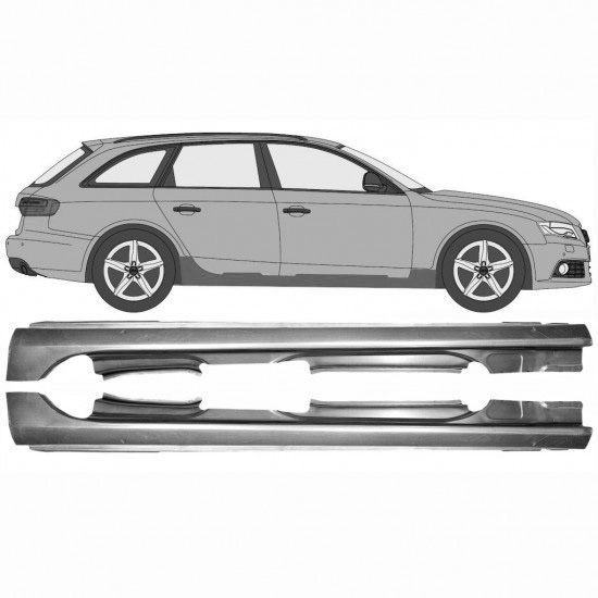 Reparasjonsplate Terskel Audi A4 B8 2007-2015 Venstre/Høyre Sett