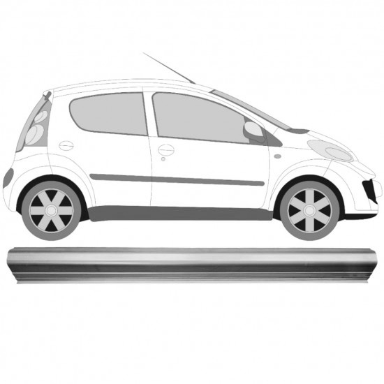Reparasjonsplate Terskel Toyota Aygo 2005- Høyre