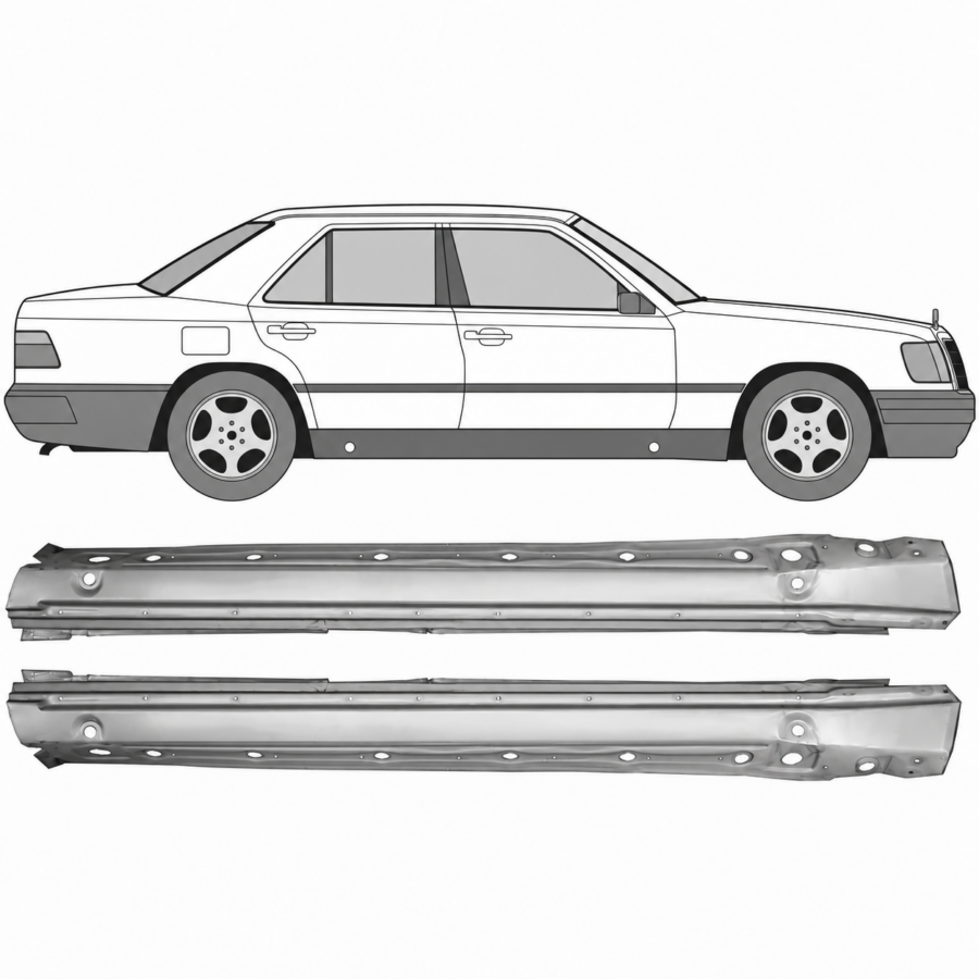 Terskler Mercedes W124 1984–1996 – Venstre + Høyre Sett