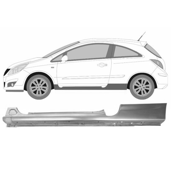 Terskel Opel Corsa D 2006-2015 Venstre Hatchback